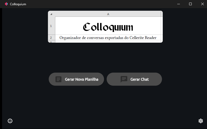 Interface principal do Colloquium